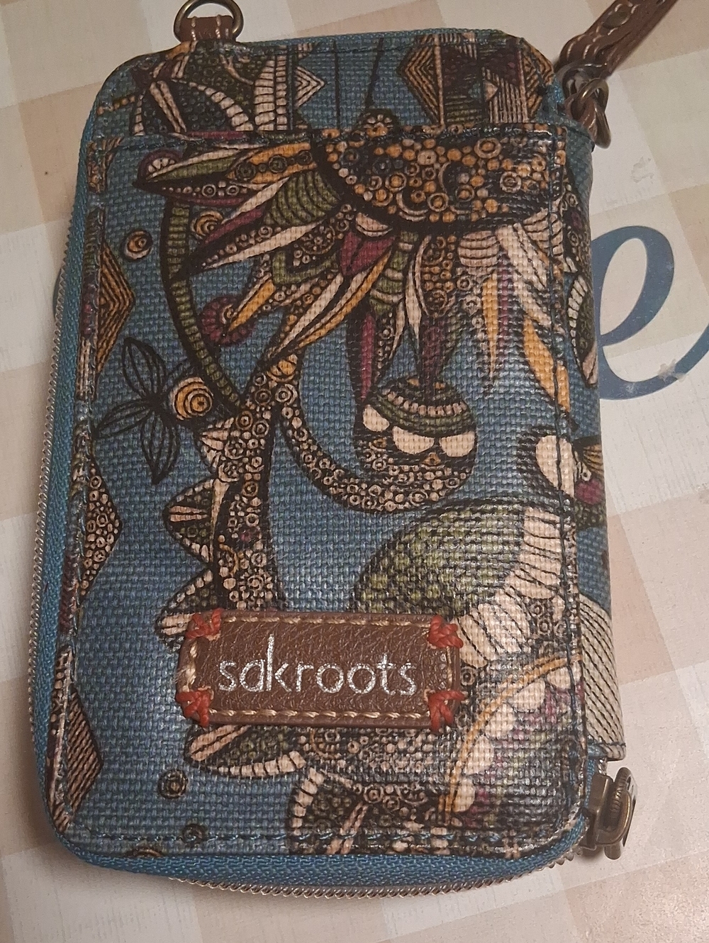 Sakroots Blue Floral Crossbody Wallet